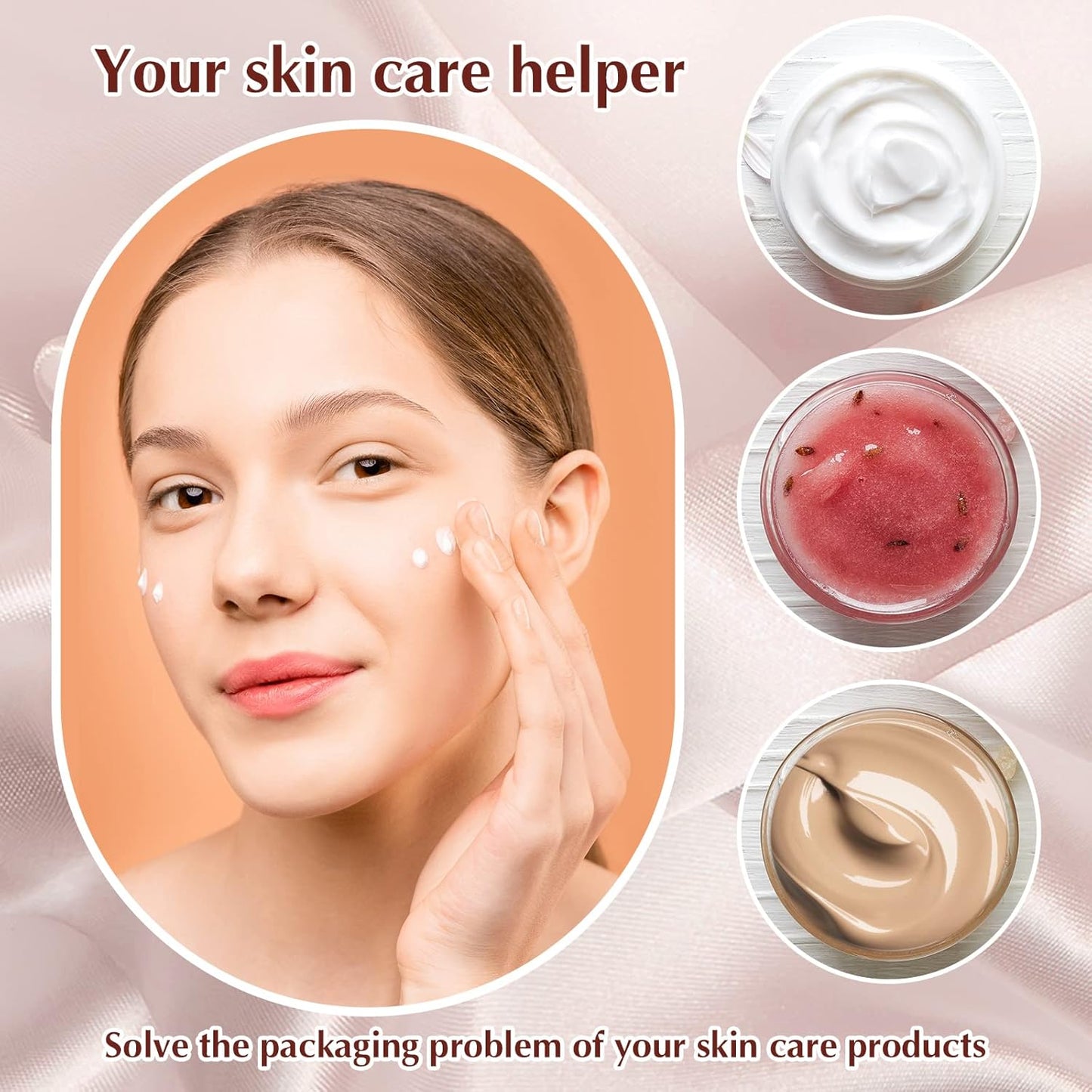 SATINIOR 200 Pcs 2 oz Empty Plastic Jars Round Clear Cosmetic Container Jars with Lids Small Makeup Clear Jars with Lids for Travel Storage Lotion Cream Eye Shadow Jewelry Paint Ointments Samples