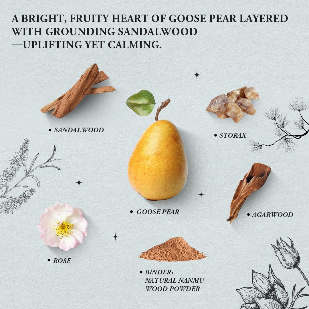 Yoga & Relaxation - Innergy Goose Pear Incense Sticks, Natural Fruity-Herbal Blend Yoga Incense