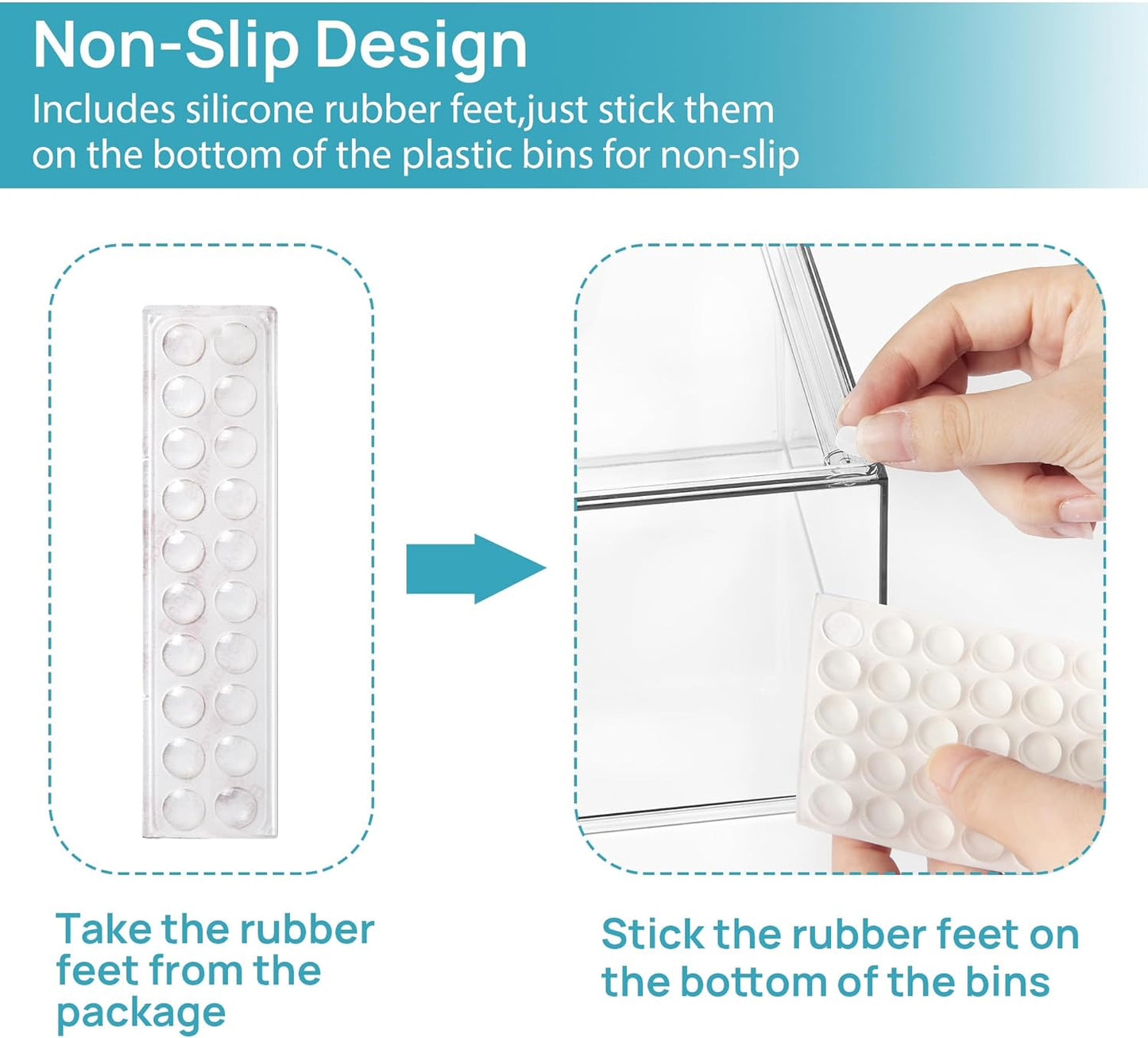 Vtopmart 2 Pack Stackable Storage Drawers, 6.6''Tall Acrylic Bathroom Makeup Organizers,Clear Plastic Storage Bins For Vanity, Undersink, Kitchen Cabinet,Pantry Organization and Storage