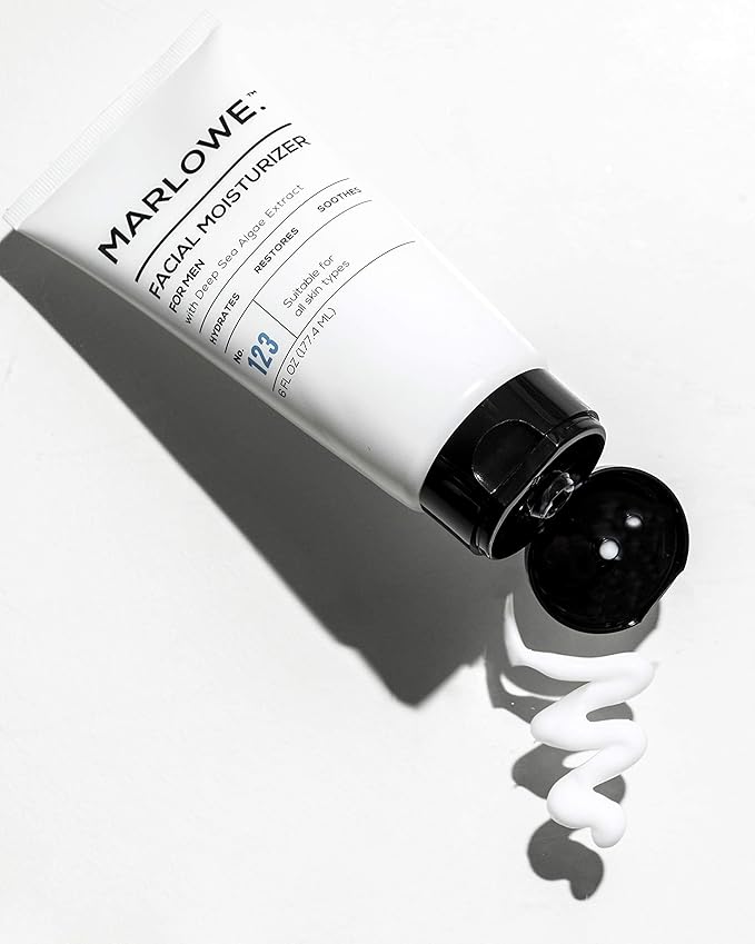 MARLOWE. No. 123 Men's Facial Moisturizer 6 oz, Lightweight Daily Face Lotion for Men, Includes Natural Extracts to Hydrate, Soothe & Restore, Light Aloe Citron Scent