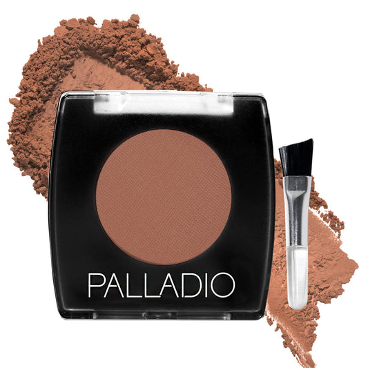 Palladio Brow Powder for Eyebrows, Soft and Natural Eyebrow Powder with Jojoba Oil & Shea Butter, Helps Enhance & Define Brows, Compact Size for Purse or Travel, Includes Applicator Brush, Auburn