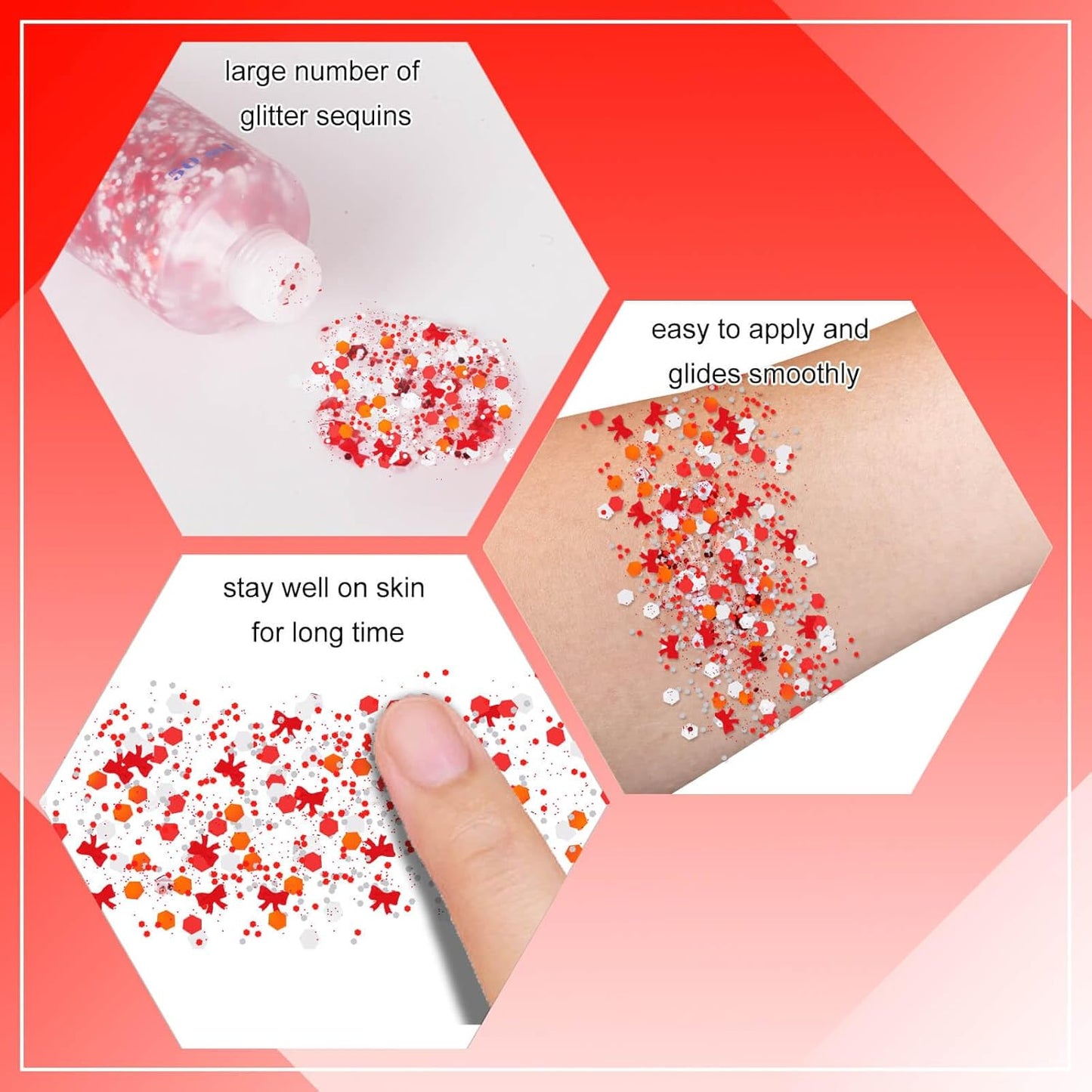 MEICOLY Red and White Face Body Glitter for Reading Week World Book Day,Cat Costume for Kids Girls Adults,Book Character Costumes for Kids,Cosplay Accessories for Halloween Festival