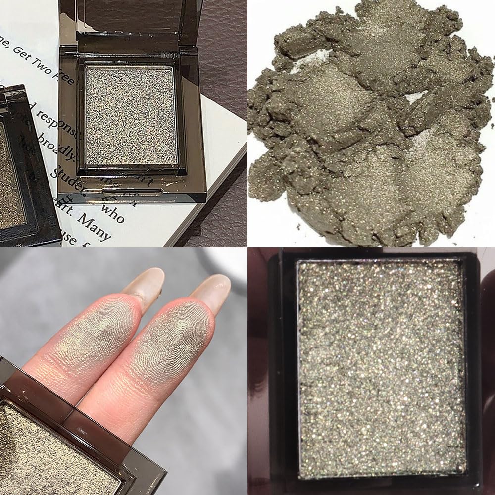 Glitter Shimmer Sparkle Eye Shadow Palette Makeup for Women, Nude Gold Glitter Shimmer Metallic Holographic Iridescent Cream Iridescent Single Monochrome Eyeshadow Makeup,Vegan
