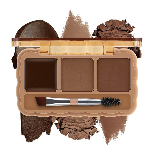 Boobeen Eyebrow Palette, 4 Colors Brow Powder Kit, Eye Brow Pomade with Double-ended Brush, Long-lasting Eye Makeup Kit, Sculpt & Define Eyebrows, for Beginners