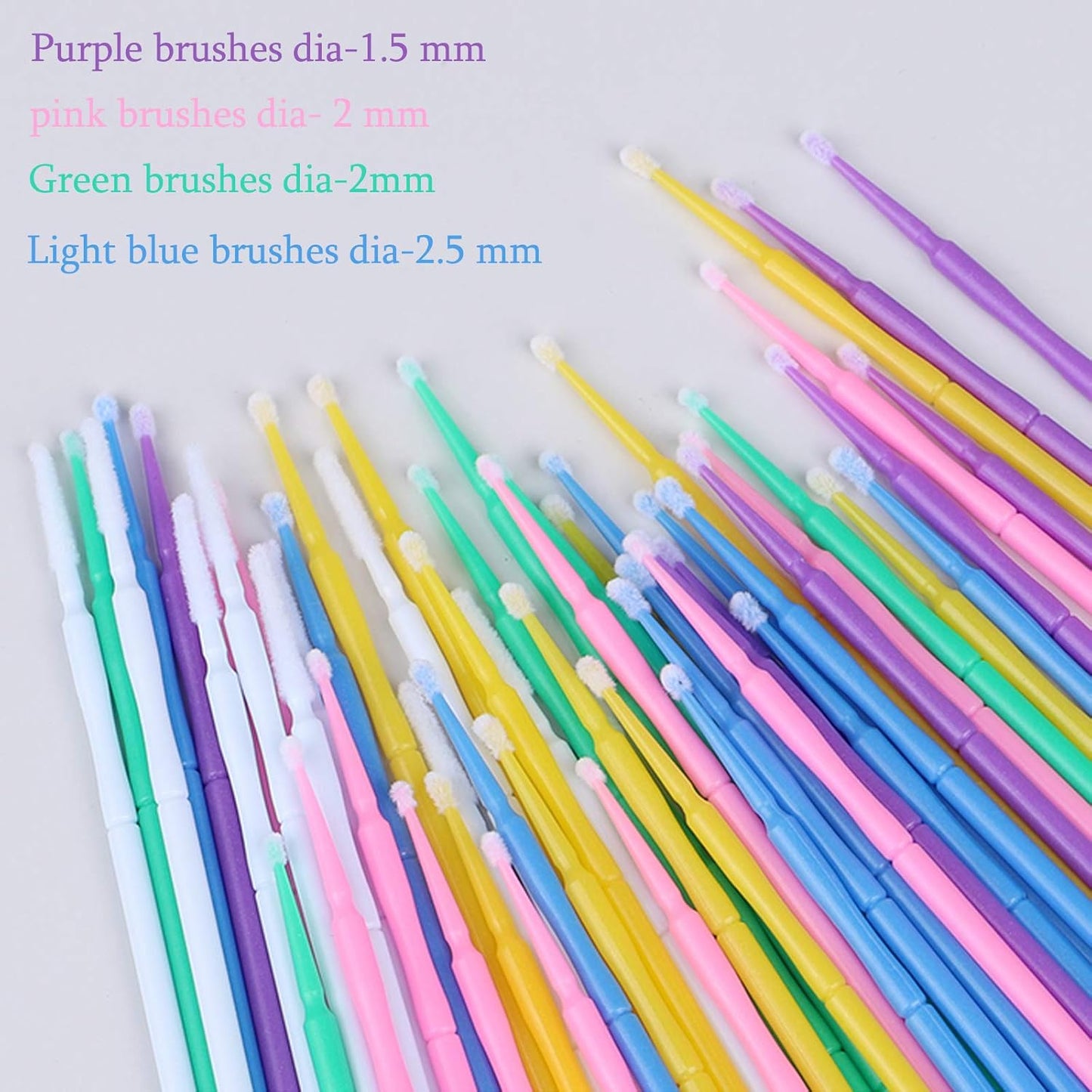 500 PCS Disposable Micro Applicator Brush, Gelme Nutri Micro swabs,Head Bendable Ultrafine Eyelash Extension Brushes for Makeup and Personal Care ?Deep purple 1.5mm?