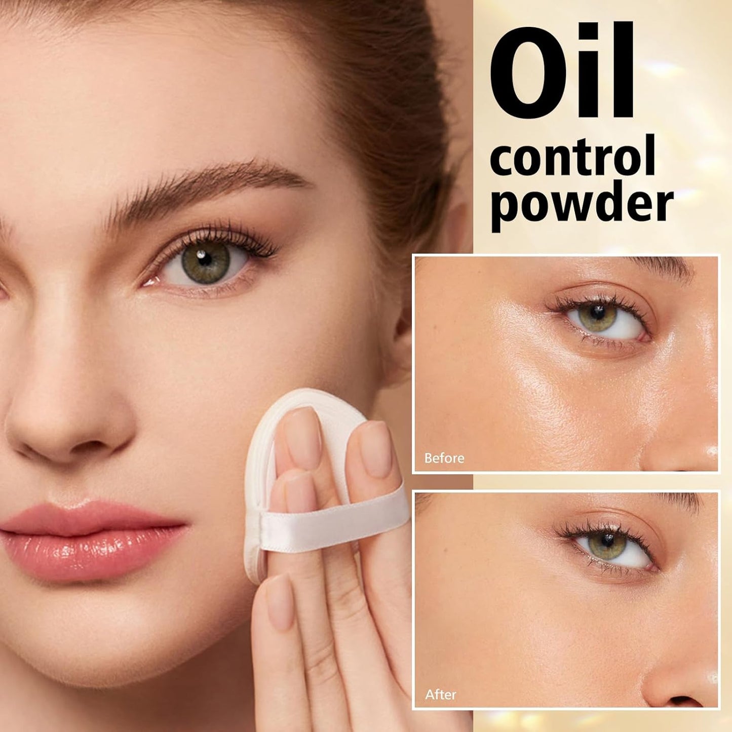 KYDA Color Correcting Pearl Setting Powder, Correct Brightening Finishing Powder, Even Tone Correcting, Lasting Oil Control Pressed Powder