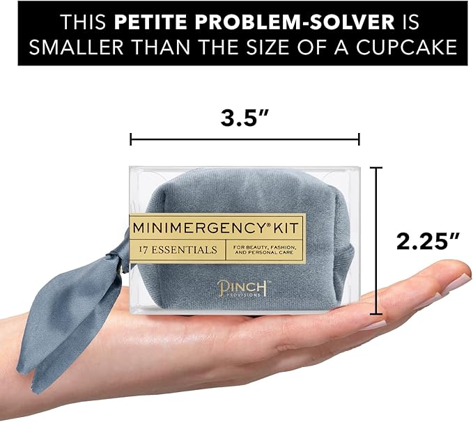 Pinch Provisions Velvet Minimergency Kit, for Her, Includes 17 Must-Have Emergency Essential Items, Compact, Multi-Functional Pouch, Gift for Parties and Birthdays