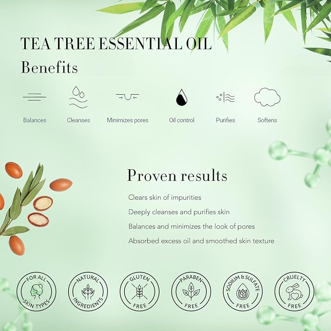 Facial Skin Care Set & Spa Kit - Gift for Men & Women Ideas, Self-Care Relaxation Gift, Skin Care Collection with Tea Tree Essential Oil, Hyaluronic Acid Serum, Dad, Mother's Day, Christmas, Birthday