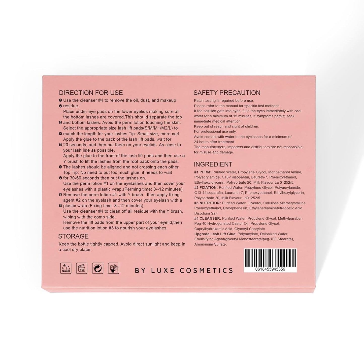 Luxe Cosmetics - Lash Lift Kit - Complete Set for Eyelash Lifting - New Pro Version - Easy to Apply and Long Lasting Finish - Professional Results up to 8 Weeks