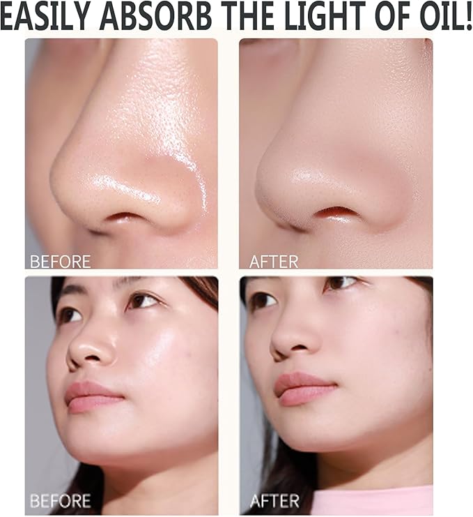 Natural Bamboo Charcoal Facial Oil Blotting Paper,100pcs Oil Blotting Sheets with Portable Mirror & Makeup Puff for Oily Face Skin,Oil Control Film Easy Take Out Handy Friendly Oil Absorbing Tissues