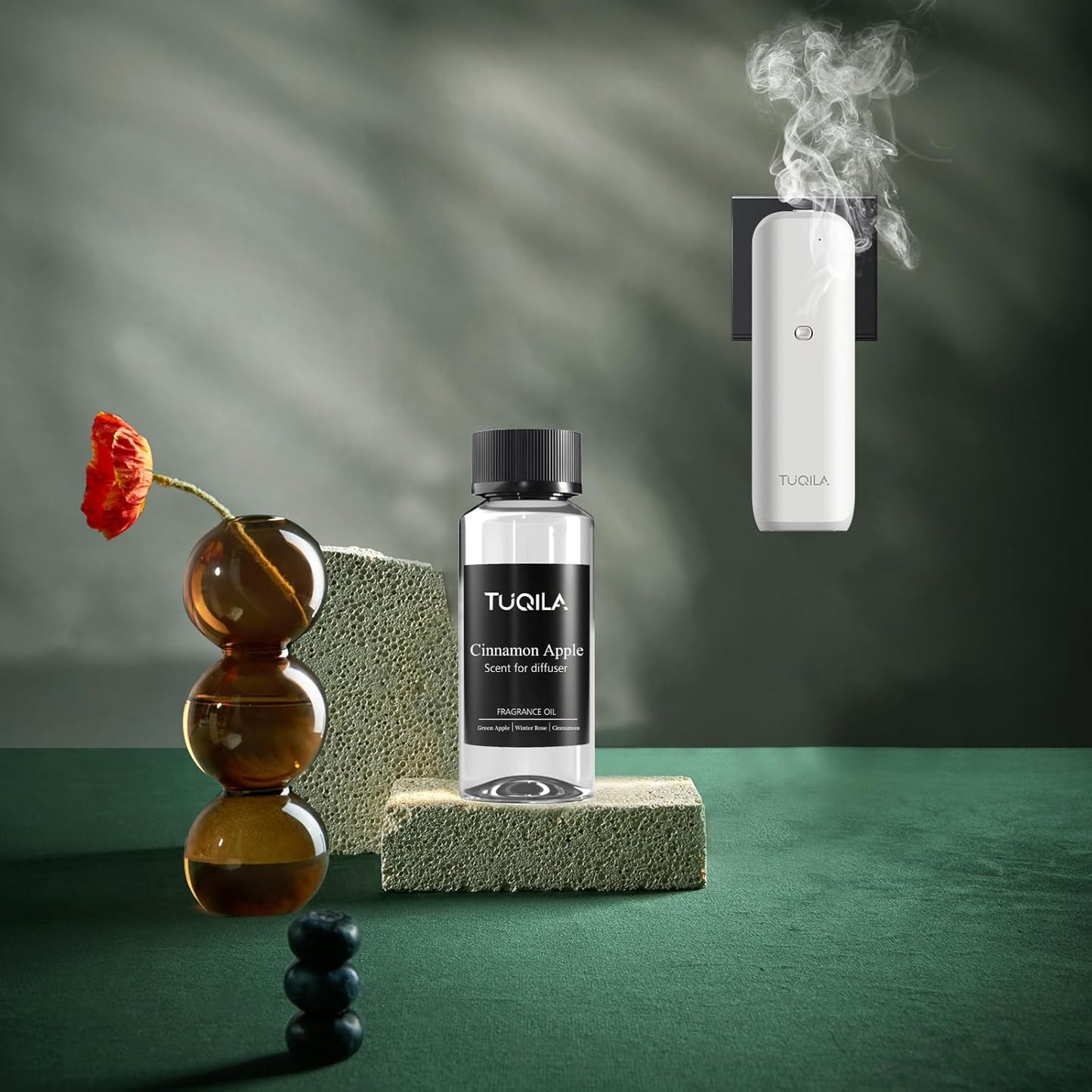 Cinnamon pple Essential Scent Oil - 120ML Waterless Diffuser Oil for Cold Air Diffusers, Luxury Home Fragrance Oils, Natural Flavor Aromatherapy Oils for Spa, Office, Long-Lasting Refill