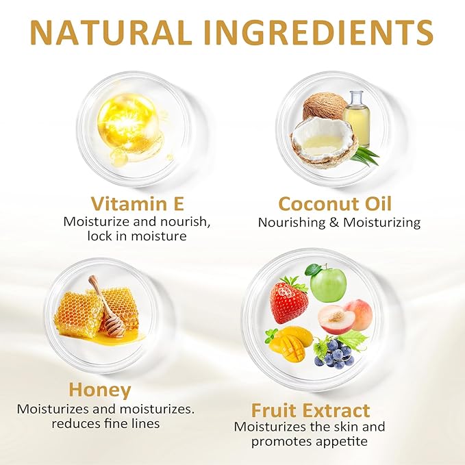 DMSKY 6 PCS Bee Lip Balm Honey Pot, Propolis Lip Mask Overnight, Moisturizing Hydrating Lip Sleeping Mask Prevention Dry and Cracked, Reduce Lip Lines