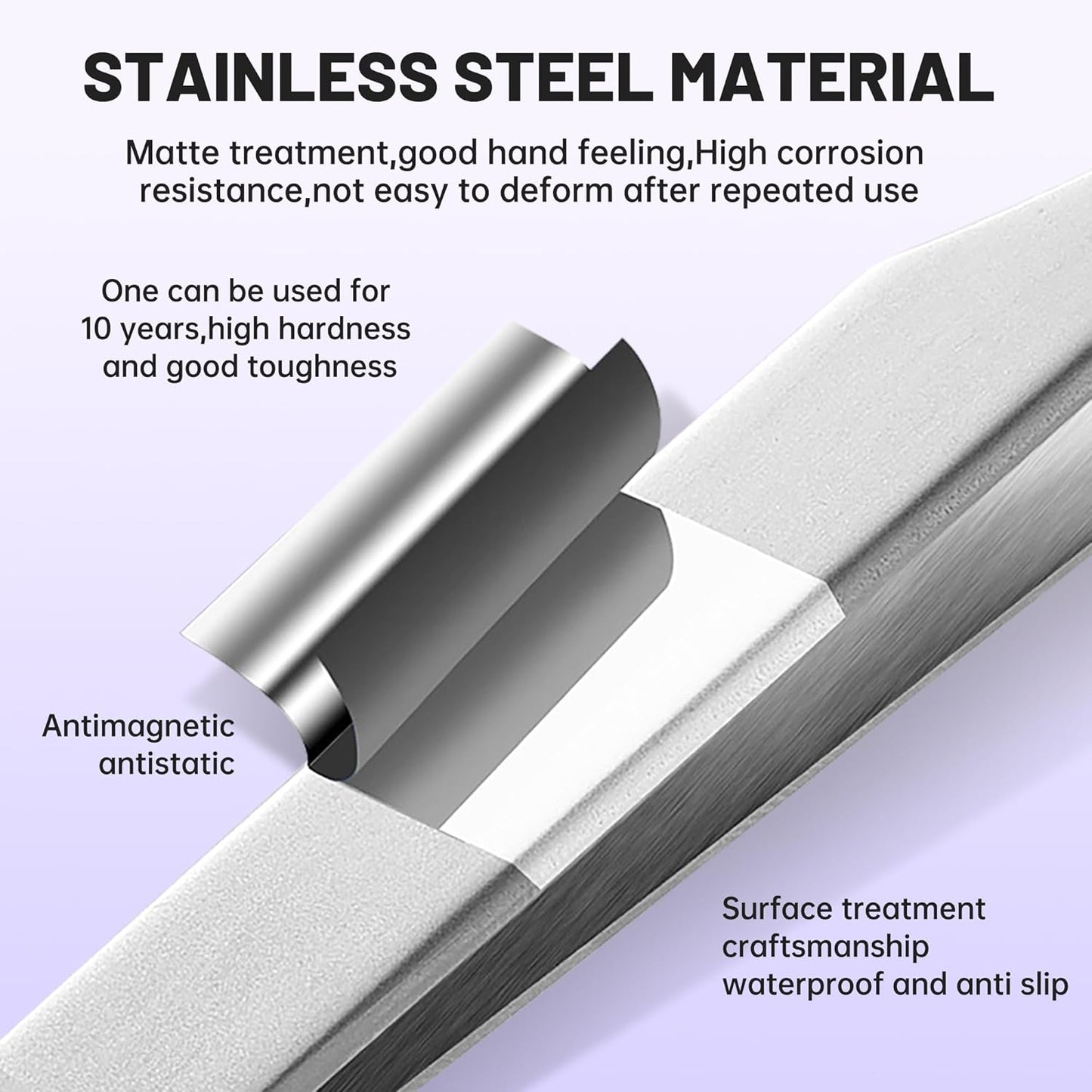 High Precision Lash Tweezers for Individual and Volume Eyelash Extensions Premium Stainless Steel Curved Fiber Tip Professional Isolation Tweezer