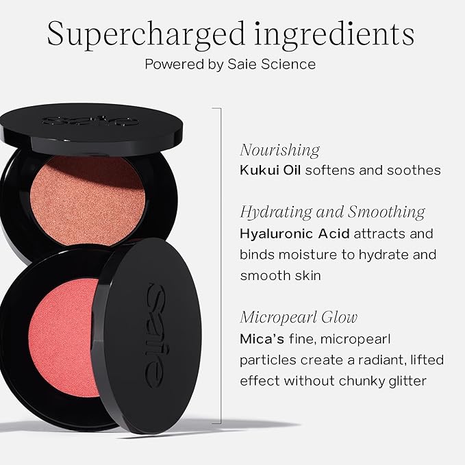 Saie Glow Sculpt Multi-Use Highlighter + Cream Blush Refill - Lightweight with Hyaluronic Acid + Micropearl for Radiant, Glowing Skin - Bronzeglow (.02 oz)