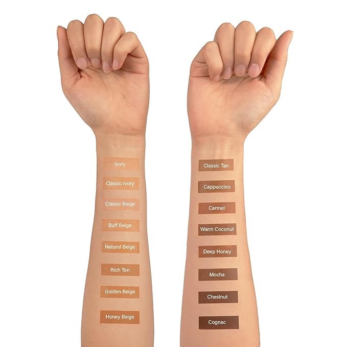 Ruby Kisses Natural Full Coverage 3-In-1 Stick Foundation. Easy to Apply, Hydrating, Lightweight, Long Lasting, Concealer and Contour Stick for Face Makeup (Cognac)