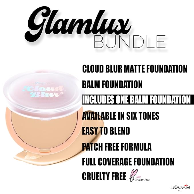 Beauty Amorus Cloud Blur Matte Balm Foundation, Full Coverage, Creamy Smooth Made in Korea, K-Beauty, Even Buildable Texture, Patch Free, Easy to Blend (Natural Fair, 0.3 oz)