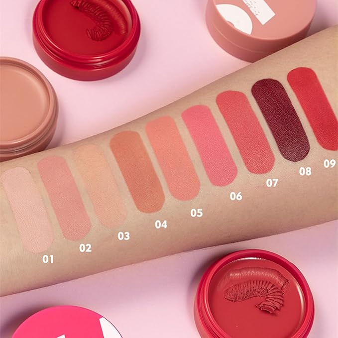 MAEPEOR Cream Blush 9 Color Smooth High-Pigmented Buildable Face Blush Long-Lasting Natural Look Face Blush for Cheeks (Color 09)