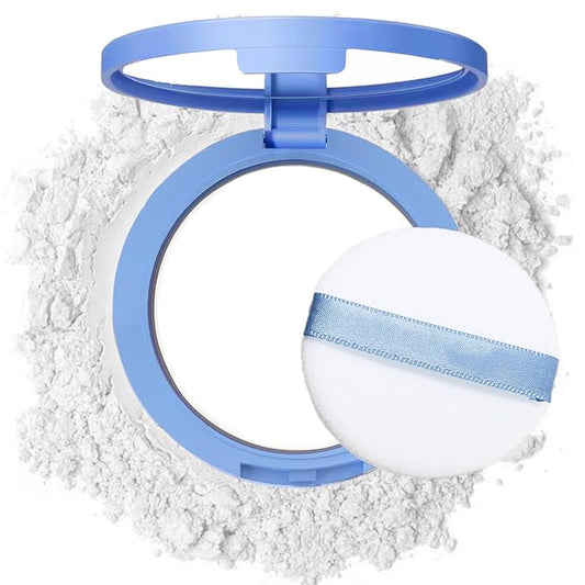 Oil Control Face Pressed Powder,Matte Smooth Flawless Setting Powder Makeup,Waterproof Long Lasting Finishing Powder,Cruelty Free Lightweight Face Cosmetics,0.35Oz(WHITE)