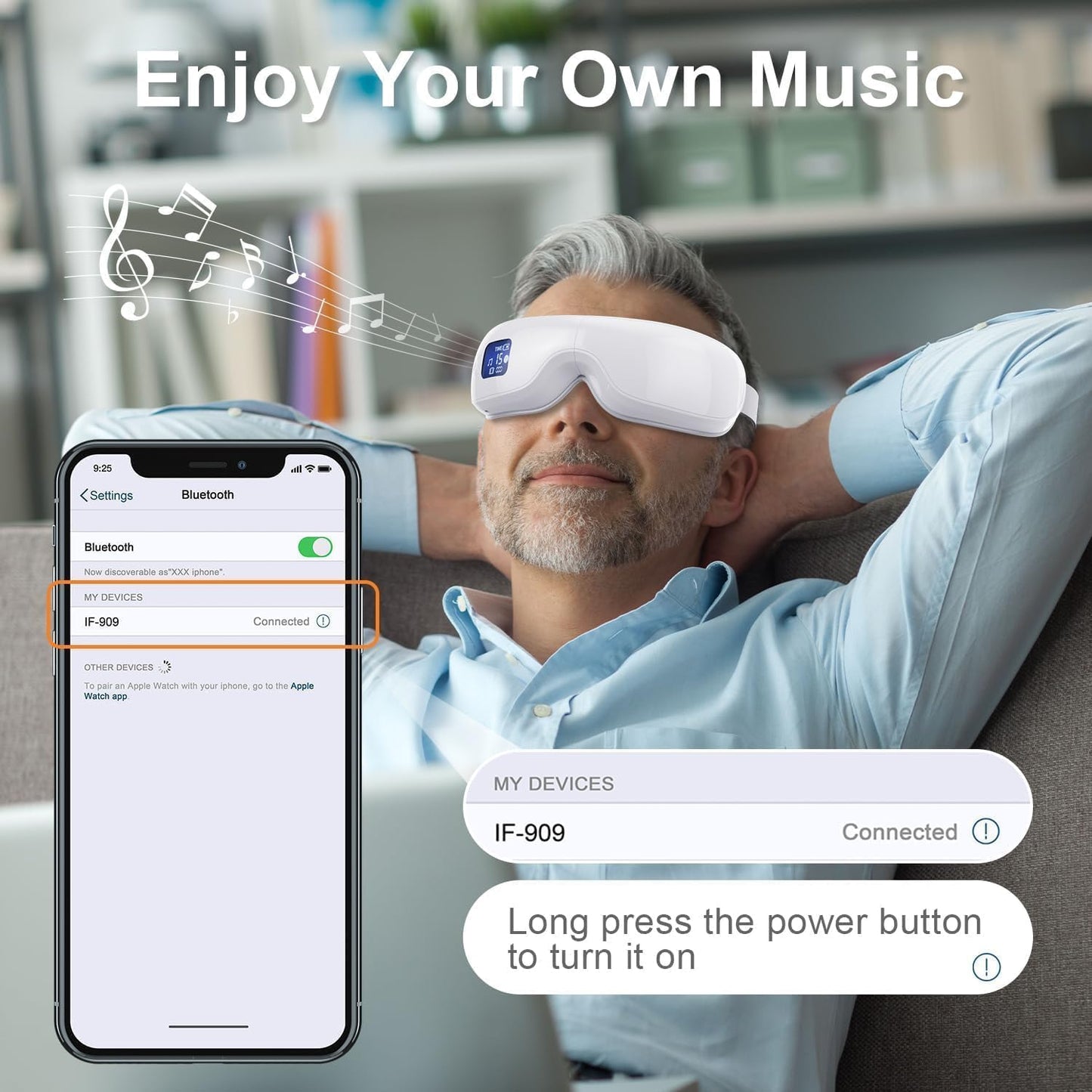 Eye Massager with Heat Heated Eye Mask with Bluetooth Music Eye Care Face Massager Eye Machine for Relax Migraine Eye Strain Dark Circle Eye Bags Dry Eye Mother Father Day Birthday Gifts for Men Women