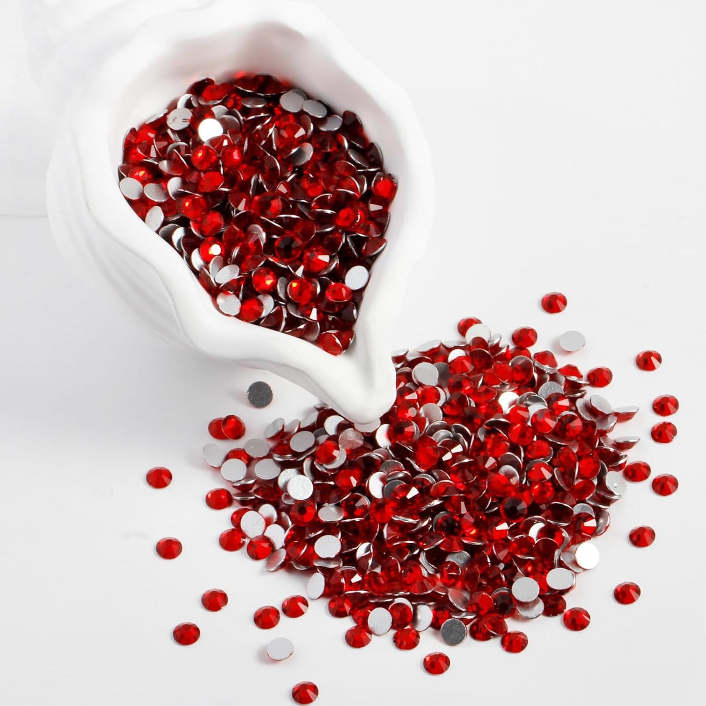 3000PCS SS8 Flatback Rhinestones | 12-Facet Diamond-Cut Glass Gems for Nail Art, Clothing, DIY Crafts |Glue-On Decoration Stones with Silver Backing(Light Siam)