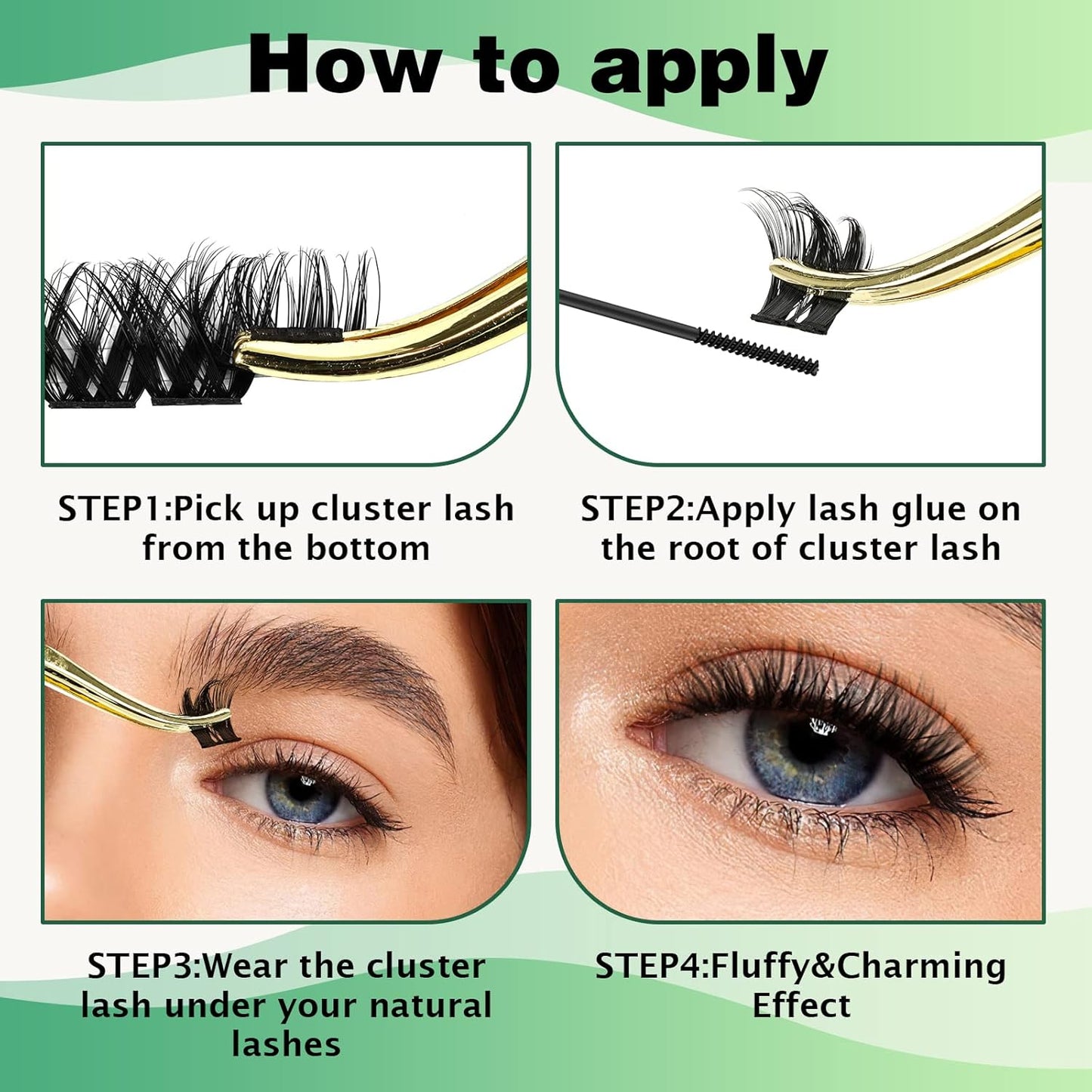 Lash Clusters,96 Pcs Cluster Lashes Y07 D Curl 14mm DIY Lash Extensions Eyelash Clusters,KEYYOU Volume Wispy Individual Lashes Soft&Comfortable Easy DIY at Home(Y07,D-14mm)