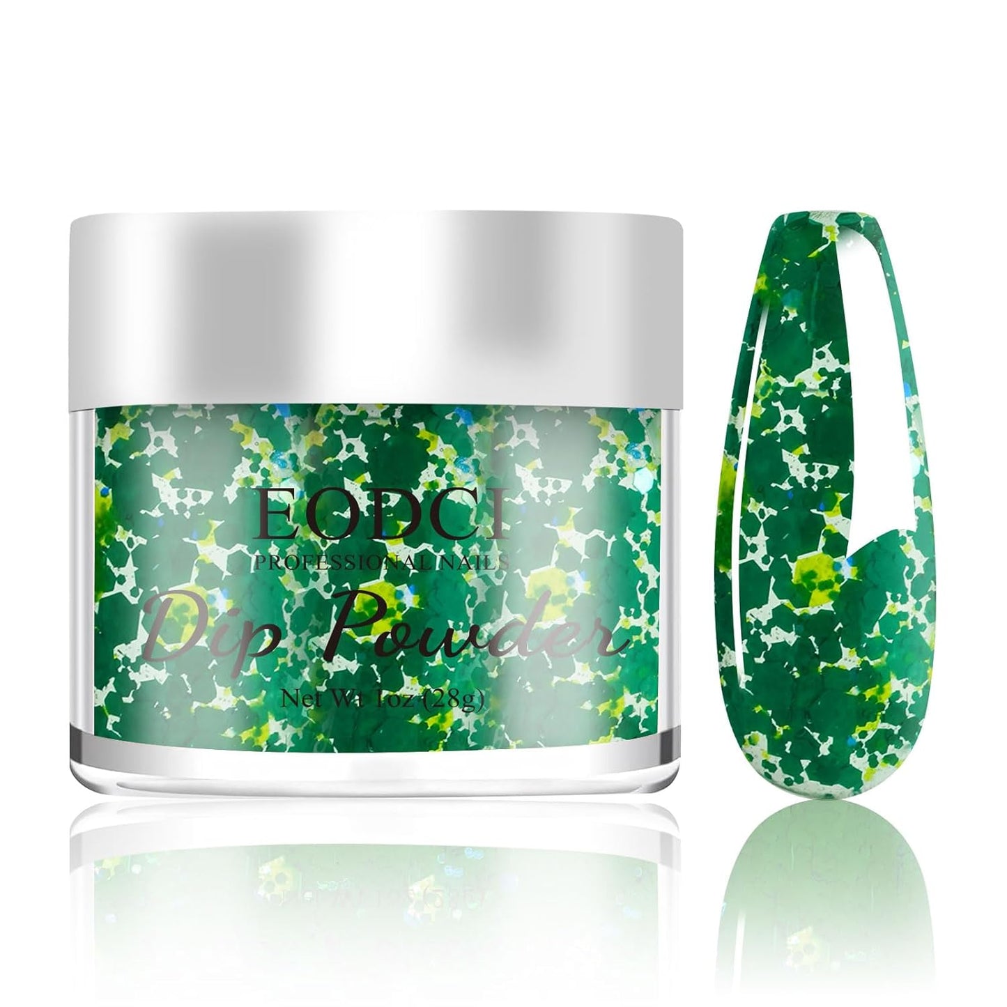 Dopamine Glitter Green Dip Powder Nail Color, Pro Dipping Powder System for Nail Art DIY at Home/Salon,1oz/28g Christmas