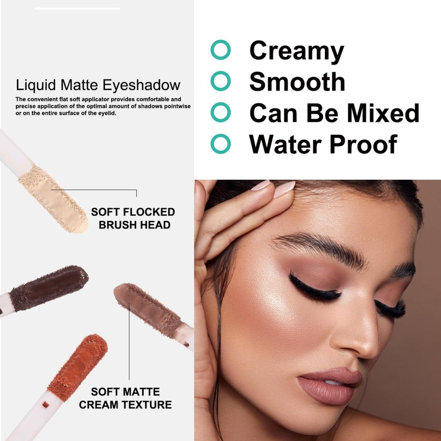 MAEPEOR Matte Liquid Eyeshadow 10 Colors Naked Smooth Creamy Eyeshadow Long Lasting and Waterproof Lightweight Cream Eye Shadow (P07 Spruce)