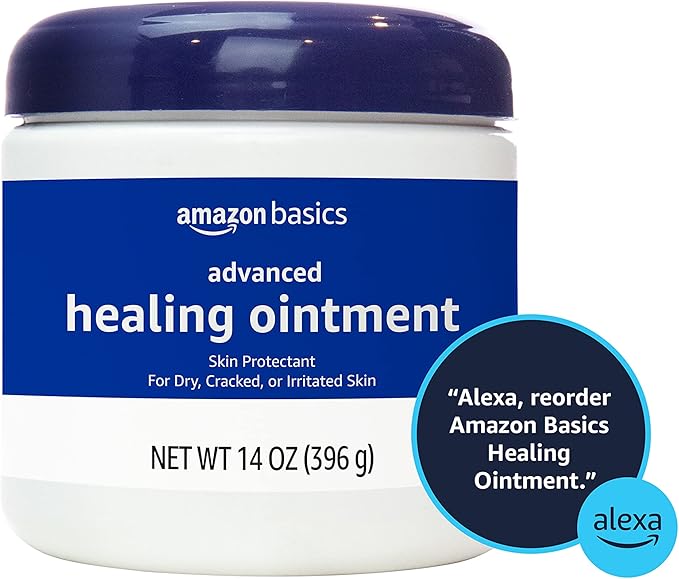 Amazon Basics Healing Ointment and Skin Protectant for Dry & Cracked Skin, Fragrance Free, 14 Ounce, Pack of 1