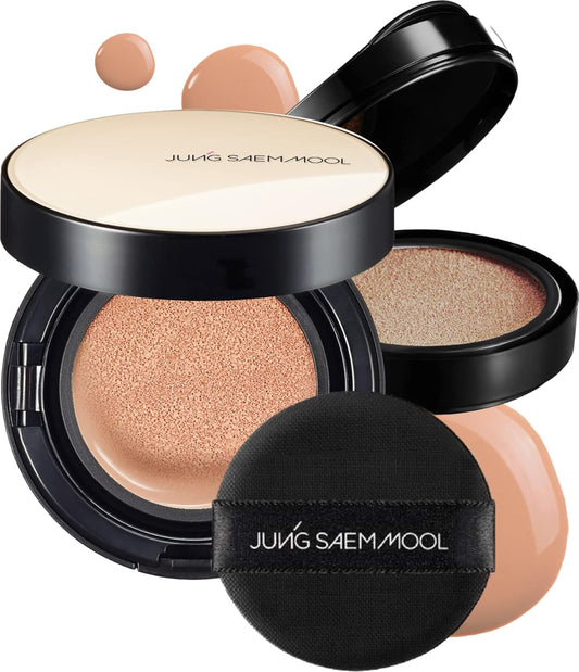 [JUNGSAEMMOOL OFFICIAL] Essential Skin Nuder Cushion (Pink Light) | Refill Included | Natural Finish | Buildable Coverage | Makeup Artist Brand | Cream Foundation