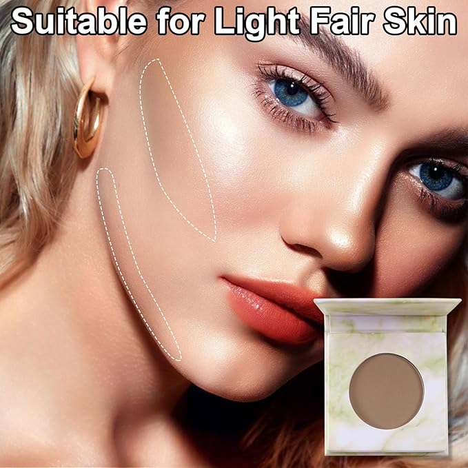 Matte Contour Palette, Face Sculpting Grey Contour Powder Palette for Light Fair Skin, Cool Toned Face Bronzer Makeup Contouring Palette, Buildable Matte Bronzer, 02#Dark Brown