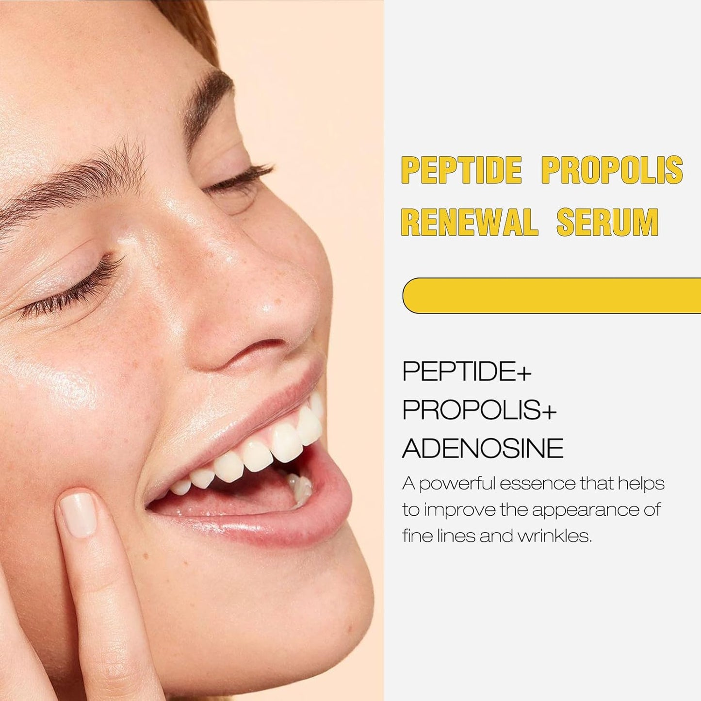 Korean Peptide Propolis Renewal Serum, Hydration & Wrinkle Renewal Serum, Anti-Aging Face Essence with Peptide Propolis Complex, for All Skin Types (Y+B)