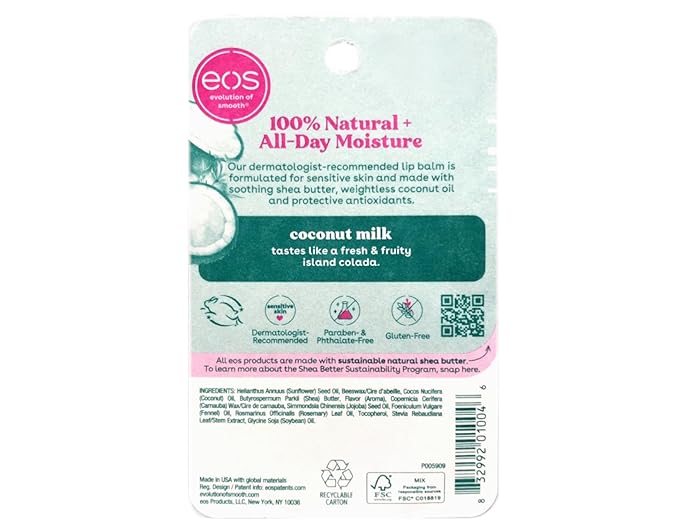 eos Coconut Milk Lip Balm 0.25 Oz. (Pack of 10)
