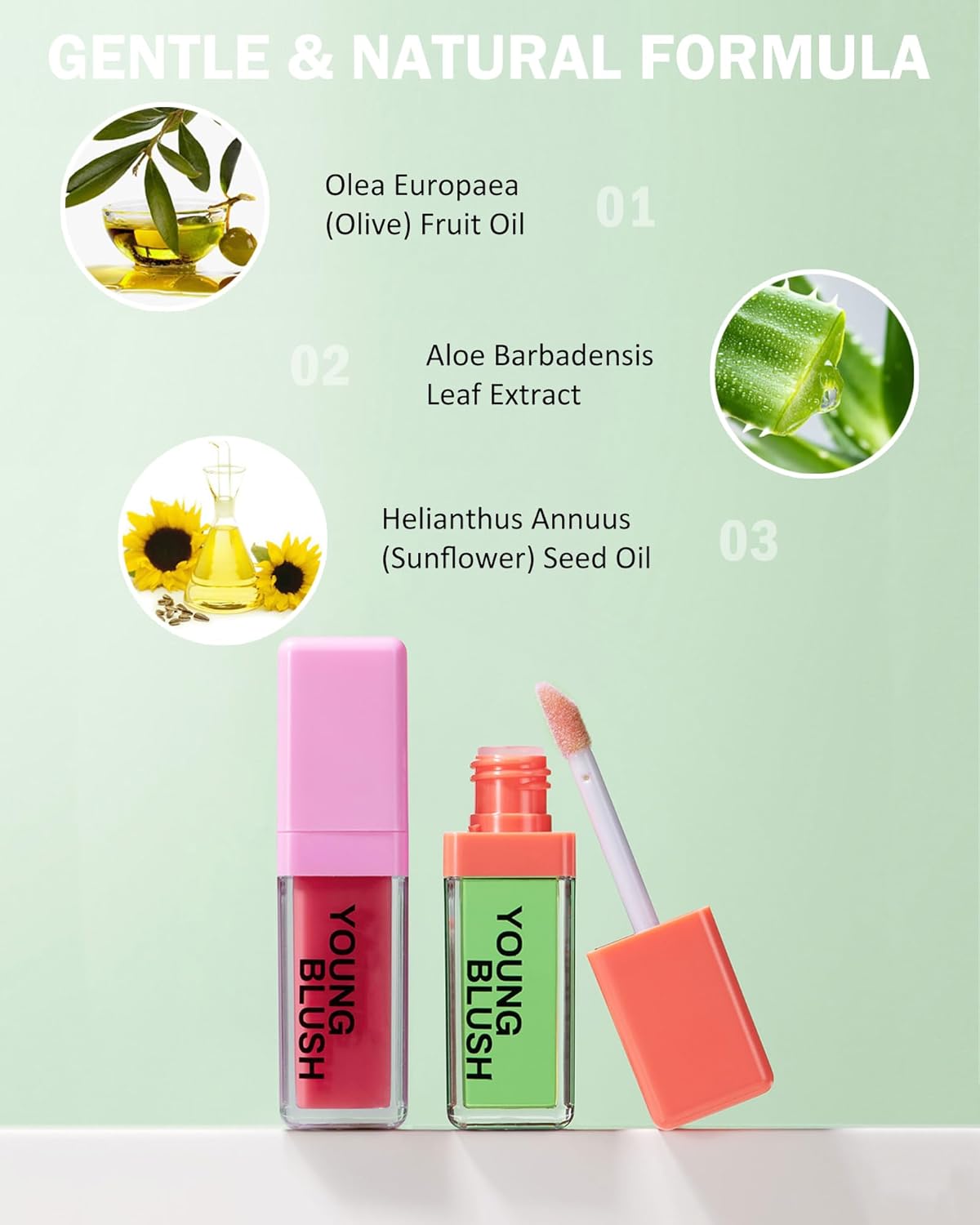 Pink Liquid Blush Oil Clear Liquid Blush for Cheeks, Waterproof Liquid Blush Oil Moisturizing Tinted Blush Stick, Long Lasting Blendable Highly Pigmented Cheek Tint, Christmas Makeup Gift for Women