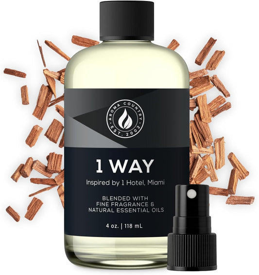 Aroma Country 1 Way Diffuser Oil - Luxury Hotel Santal Fragrance Oil for Diffuser Refill, Sandalwood Home Aroma Diffusers & Room Spray - My Way Premium Aromatherapy Oils & Home Scent (4 Fl Oz)