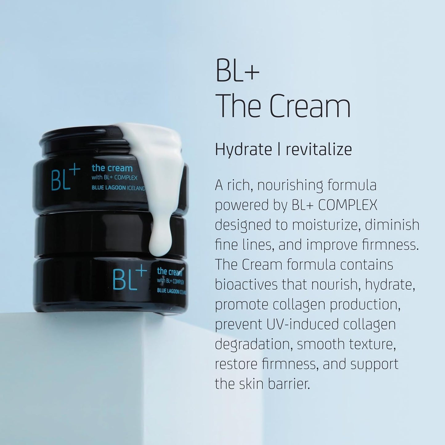 Blue Lagoon - BL+ The Cream Whipped Facial Moisturizer | Sustainable, Bioactive Luxury Skincare (Mini, 0.5 oz | 15 ml)