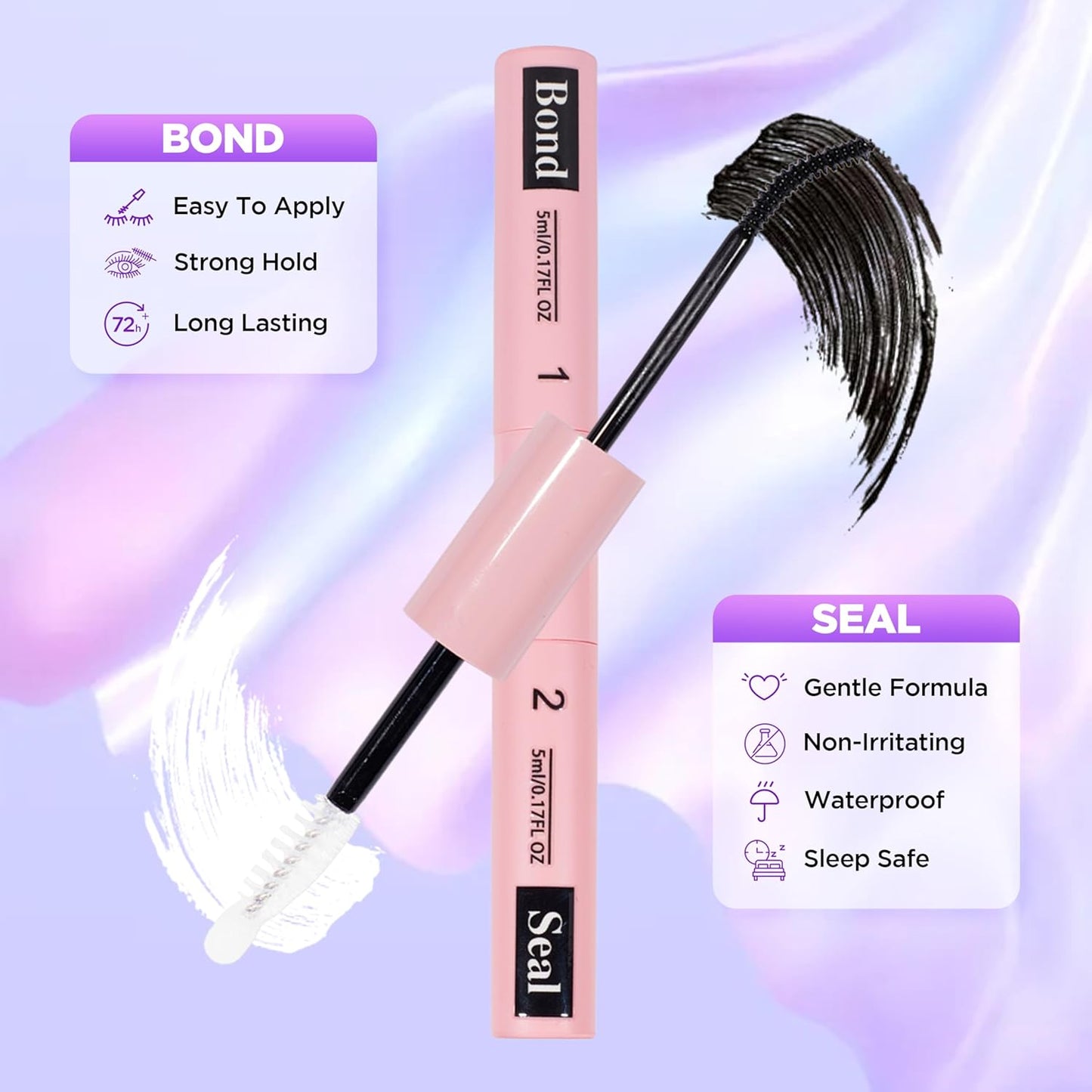 Lash Extension Kit DIY Lash Clusters Kit Eyelash Extensions Individual Lashes Extensions with (Bond,Seal,Tweezers,168Pcs,Breeze,0.07D,9-12mm)