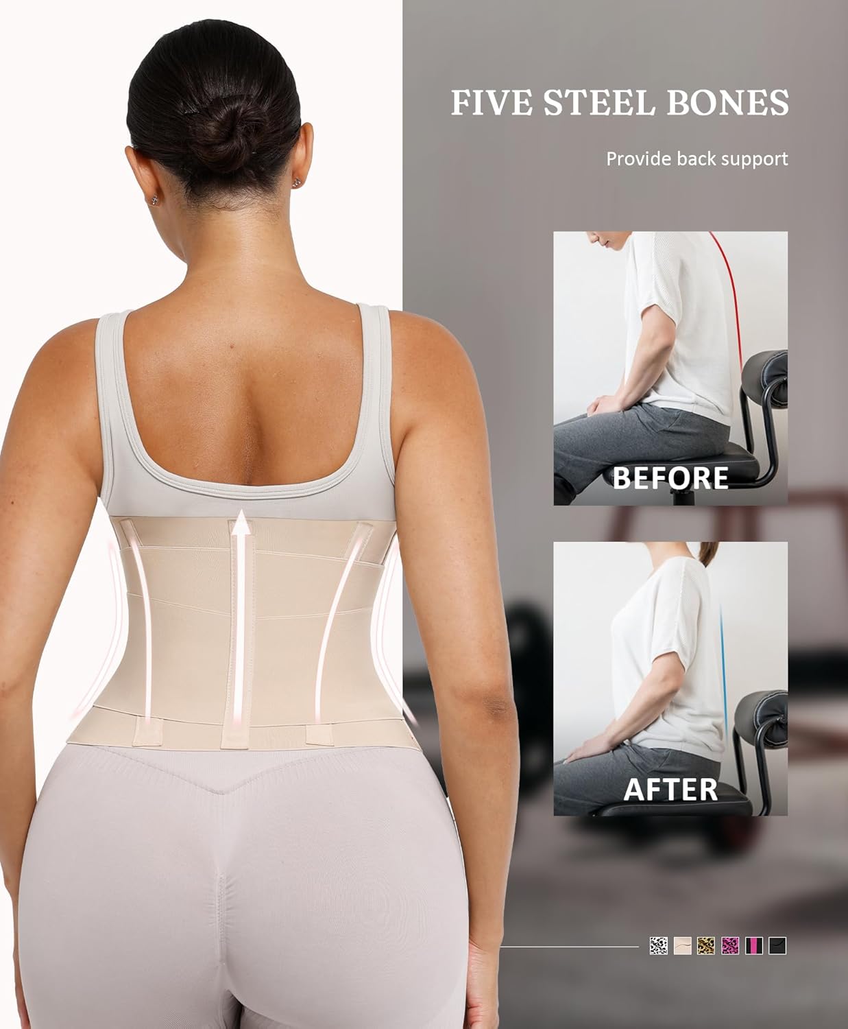 FeelinGirl Waist Trainer Long Torso Waist Cincher Trimmer Ab Belt Tummy Control Body Shaper Triple Wrap Women and Men