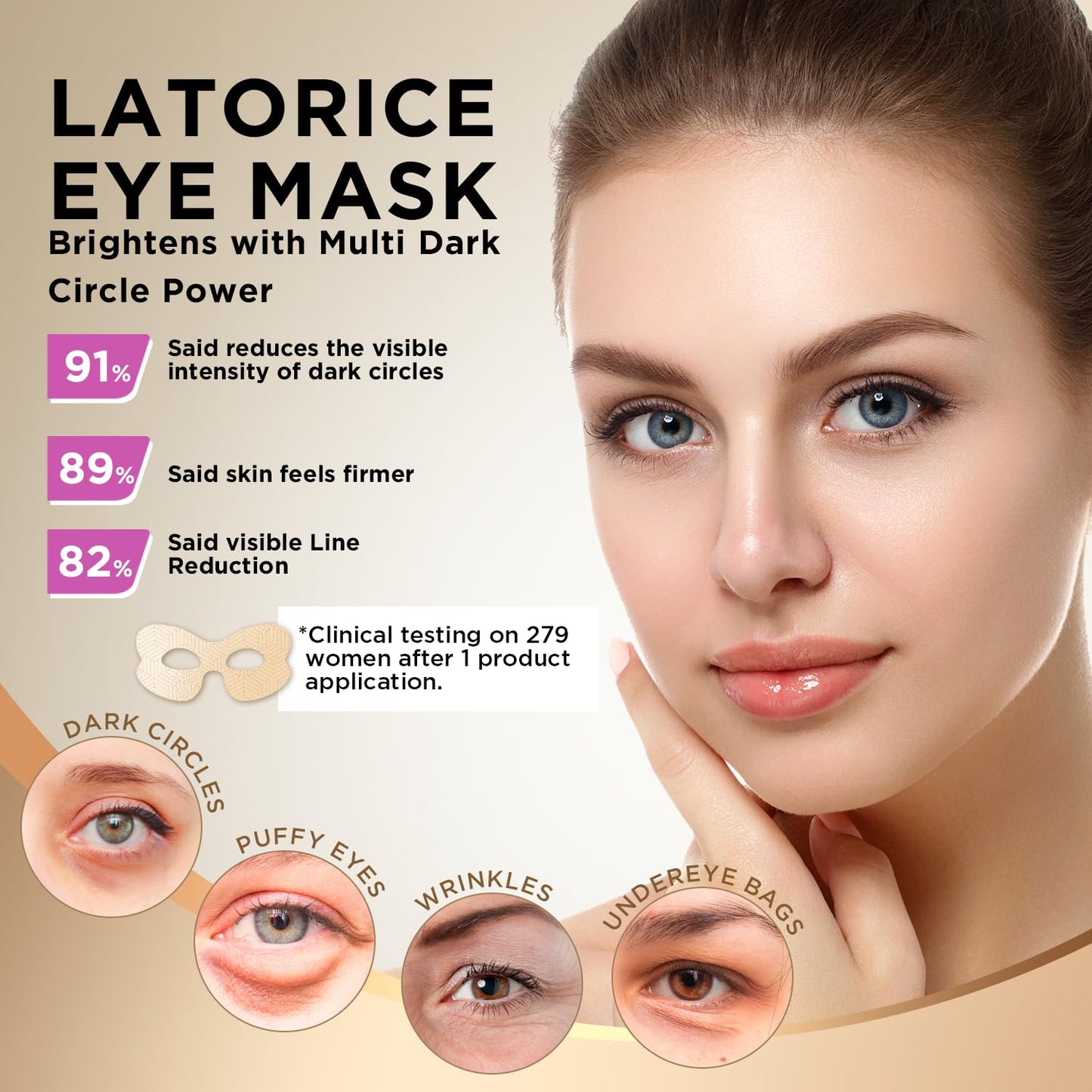 Under Eye Patches for Dark Circles: Anti-Wrinkle Eye Cream with Hyaluronic Acid - Reduce Under Eye Bags