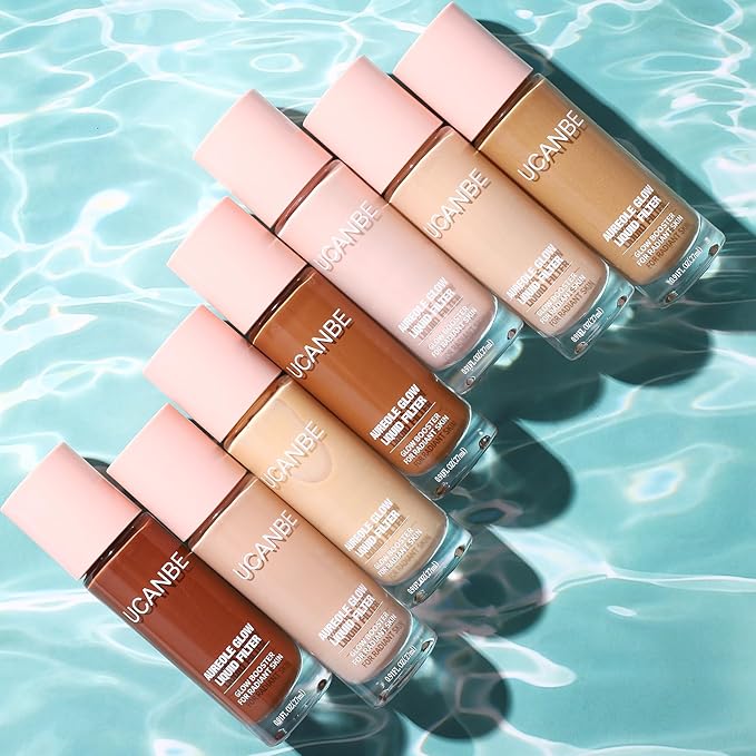 UCANBE Halo Glow Liquid Filter, Face Complexion Booster For Radiant Skin All Day Longwear, Soft-Focus Look Sodium Hyaluronate Vegan & Cruelty-Free - 0.91OZ Deep Tan