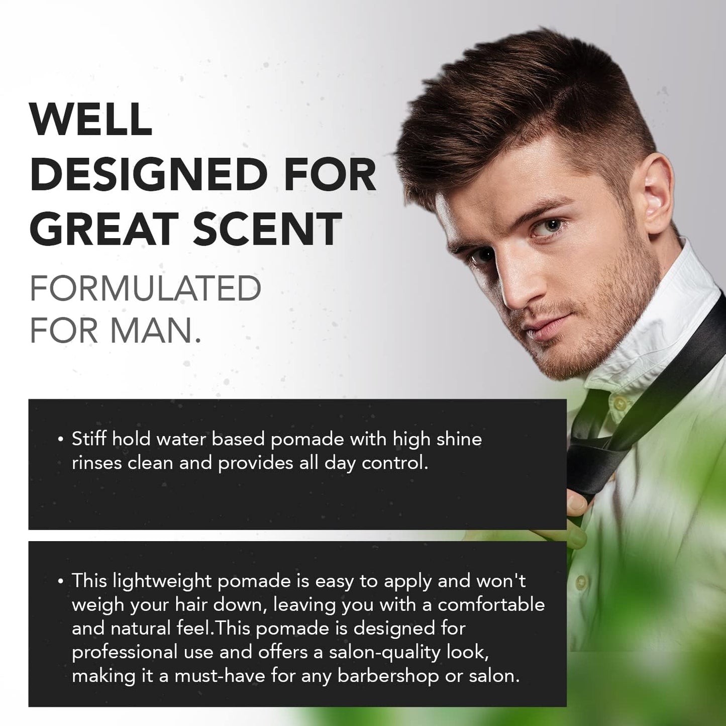 Gentlemen Republic Stiff Pomade for Men - Lightweight Water Based Pomade for High Hold & Shine, Premium Mens Hair Styling Products with No Beeswax - Suitable for Thick Hair, 4oz