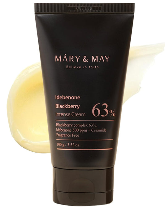 Mary&May Idebenone Blackberry Cream | Antioxidant Korean Moisturizer with 5 Ceramides & Hyaluronic Acid | Skin Barrier Repair & 48H Hydration | For All Skin Types (100g/3.52oz)