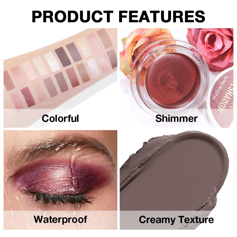 Single Cream Chocolate Matte Eyeshadow Palette Makeup, Natural Single Mini Instant Holographic Eyeshadow For Women, Sombras Crema Para Ojos, Talc, Paraben & Cruelty Free, 720