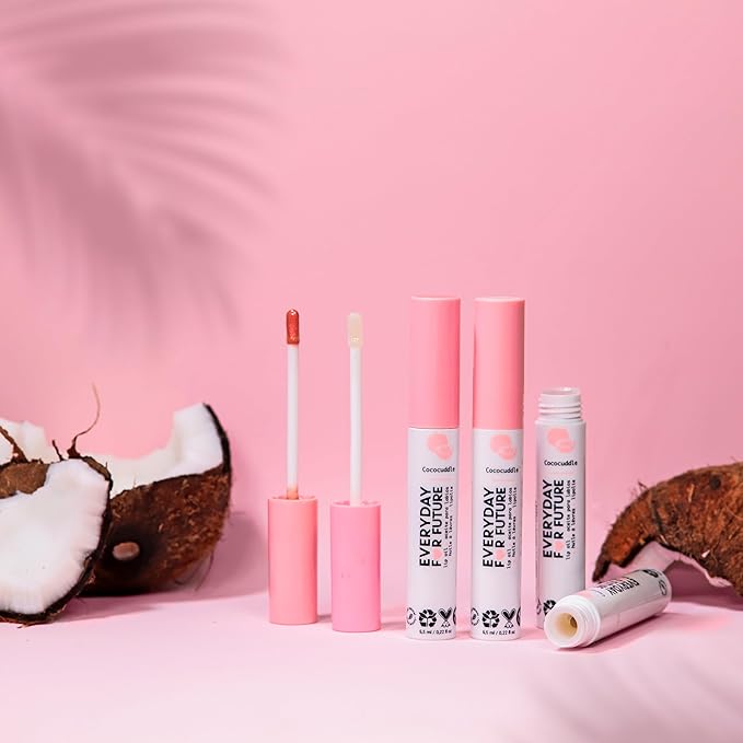 Coconut Lip Oil | Pearl Pink Lip Treatment with Coconut Oil | Moistuizing Lip Oil | Vegan & Cruelty Free Lip Oil | 99% Natural Lip Oil | Coco Loco 5 ml (Pearl Pink)