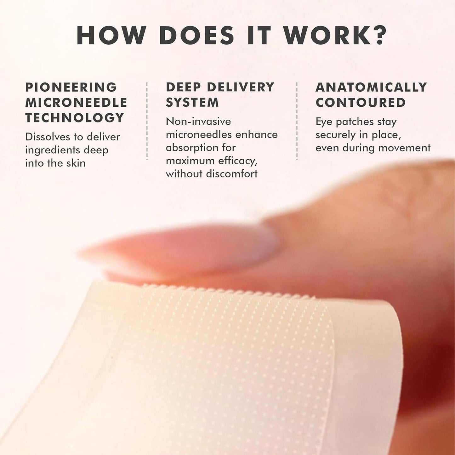 skyn ICELAND Dissolving Microneedle Under Eye Patches with 39% Hyaluronic Acid & Peptides No-Slip Eye Masks for Firming Wrinkles & Fine Lines, 1 Pair