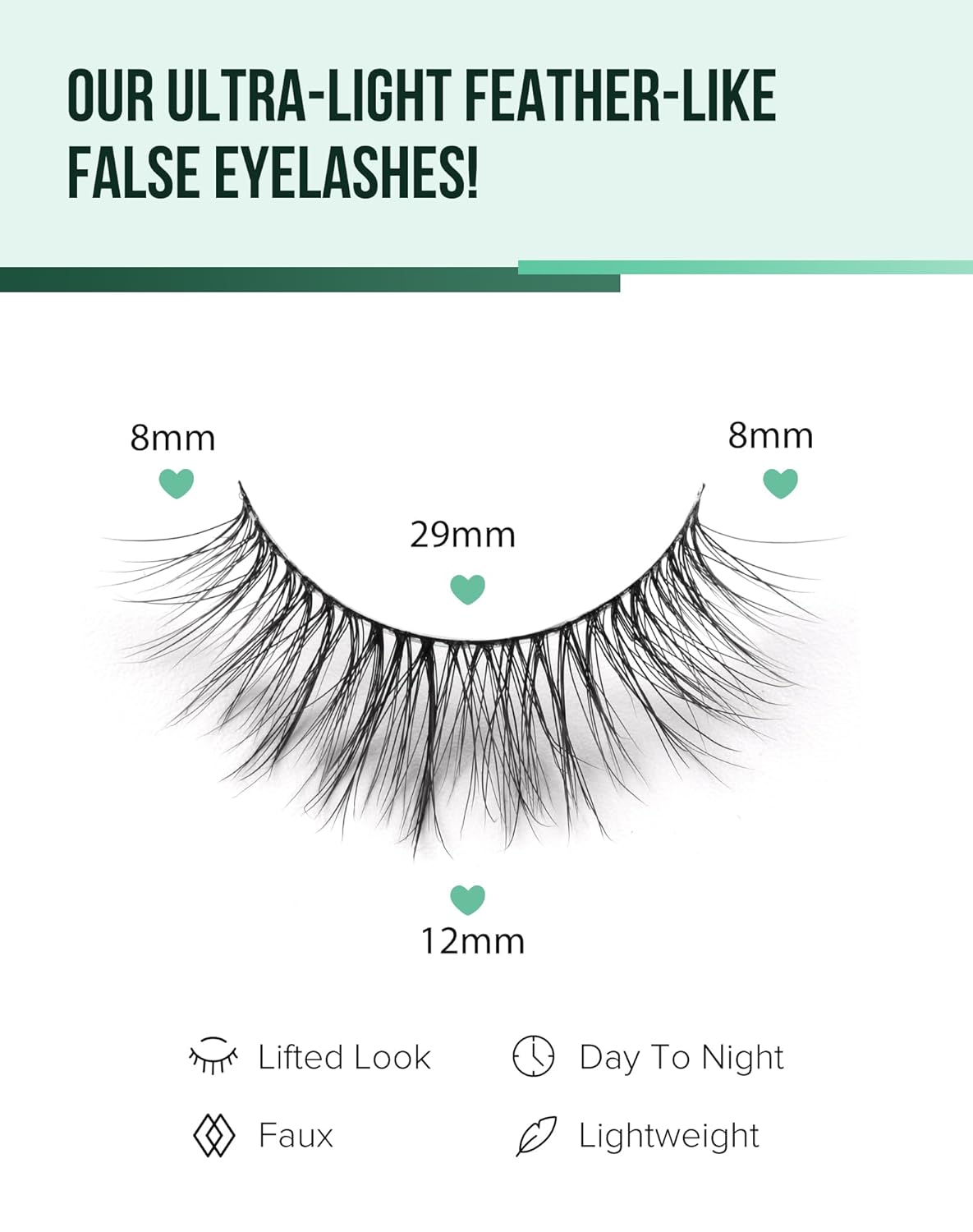 Natural Lashes Wispy False Eyelashes Natural Fake Lashes Fluffy Mink Lashes Short Strip Lashes Pack 7 Pairs