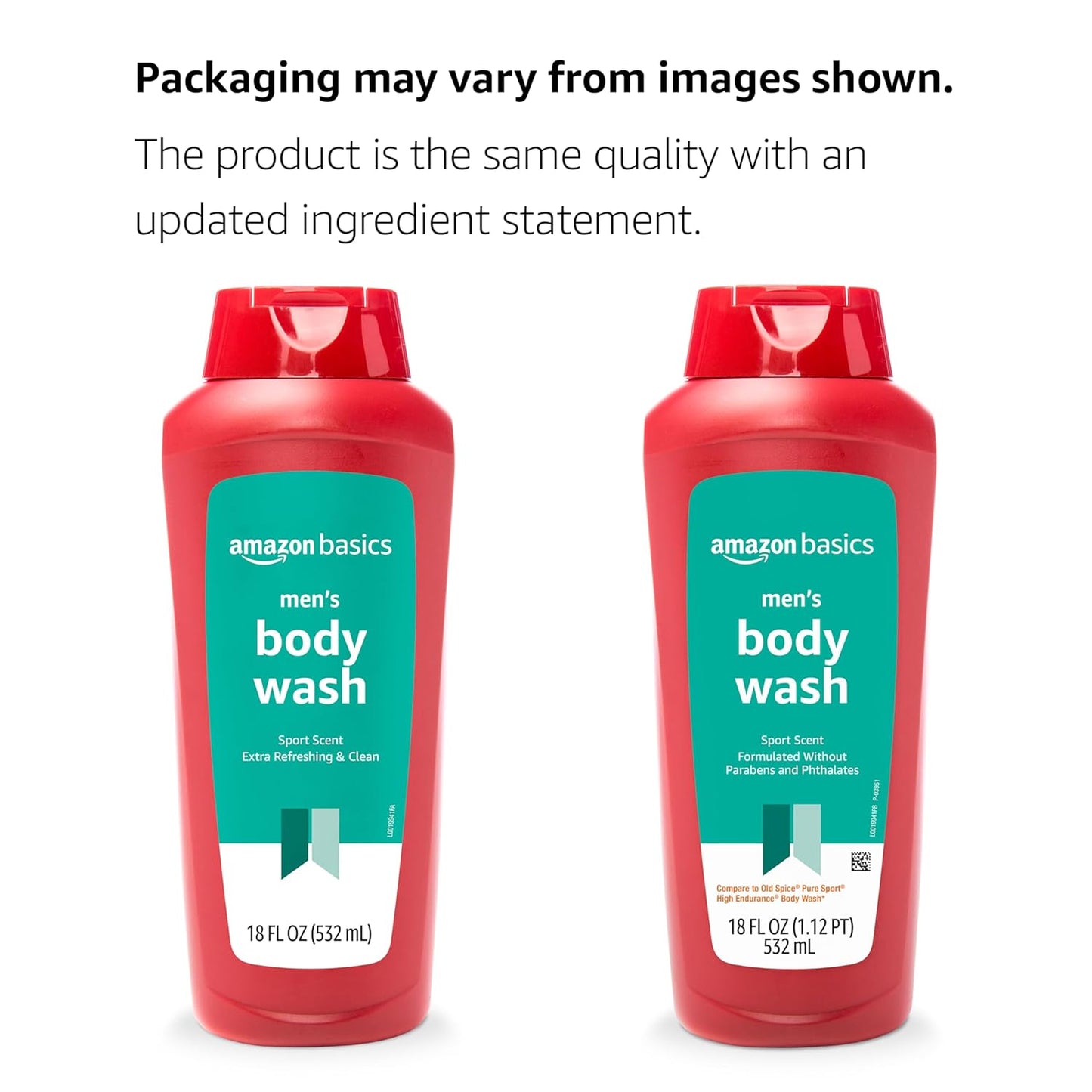 Amazon Basics Mens Soap Body Wash, Sport Scent, 18 Fluid Ounce, Pack of 6