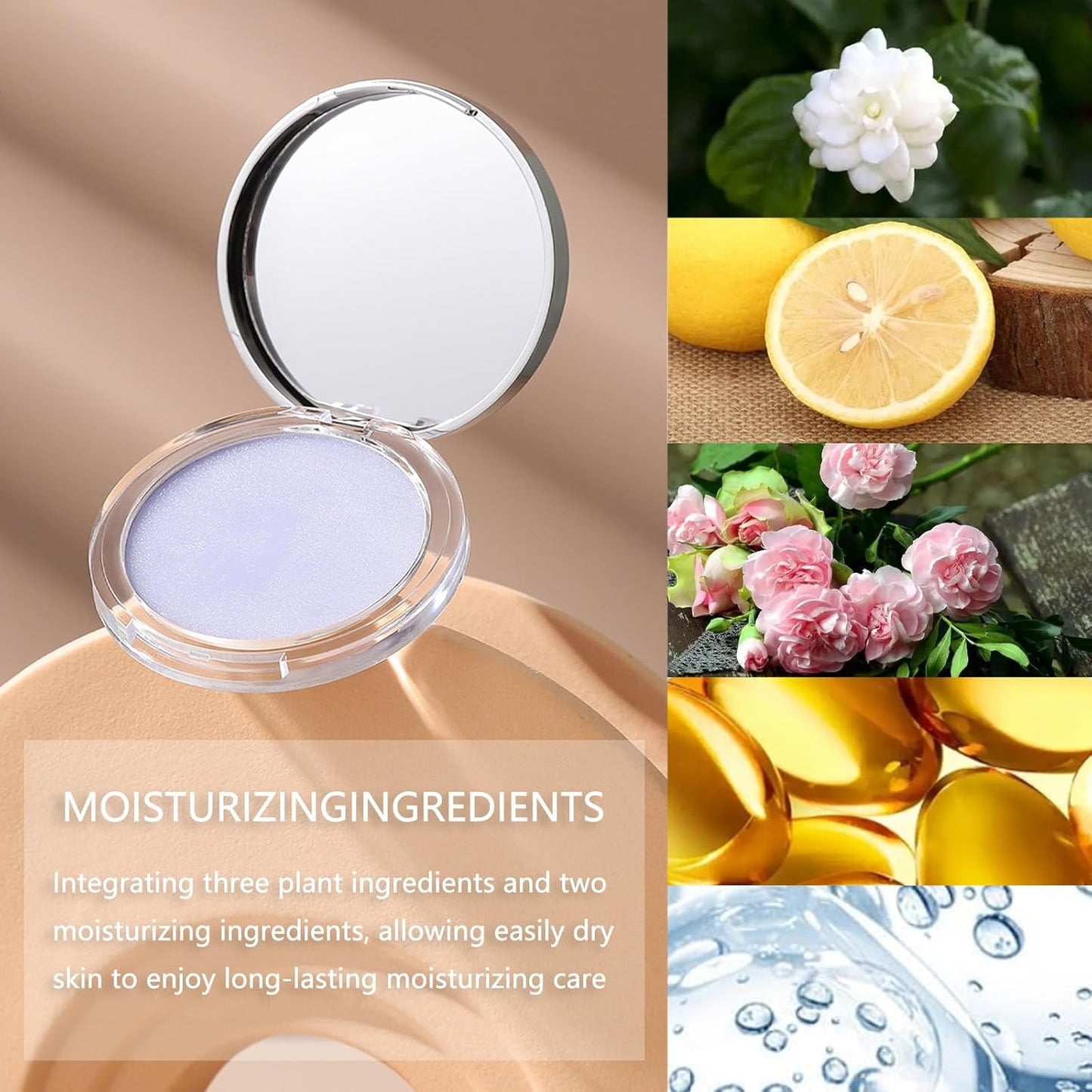 Chillab Lavender Matte Powder,Matte Oil Control Face Pressed Powder,Face Setting Powder with Mini Powder Puff for Silky Flawless Long-Lasting Lightweight Skin-friendly Face Cosmetics (Lavender)