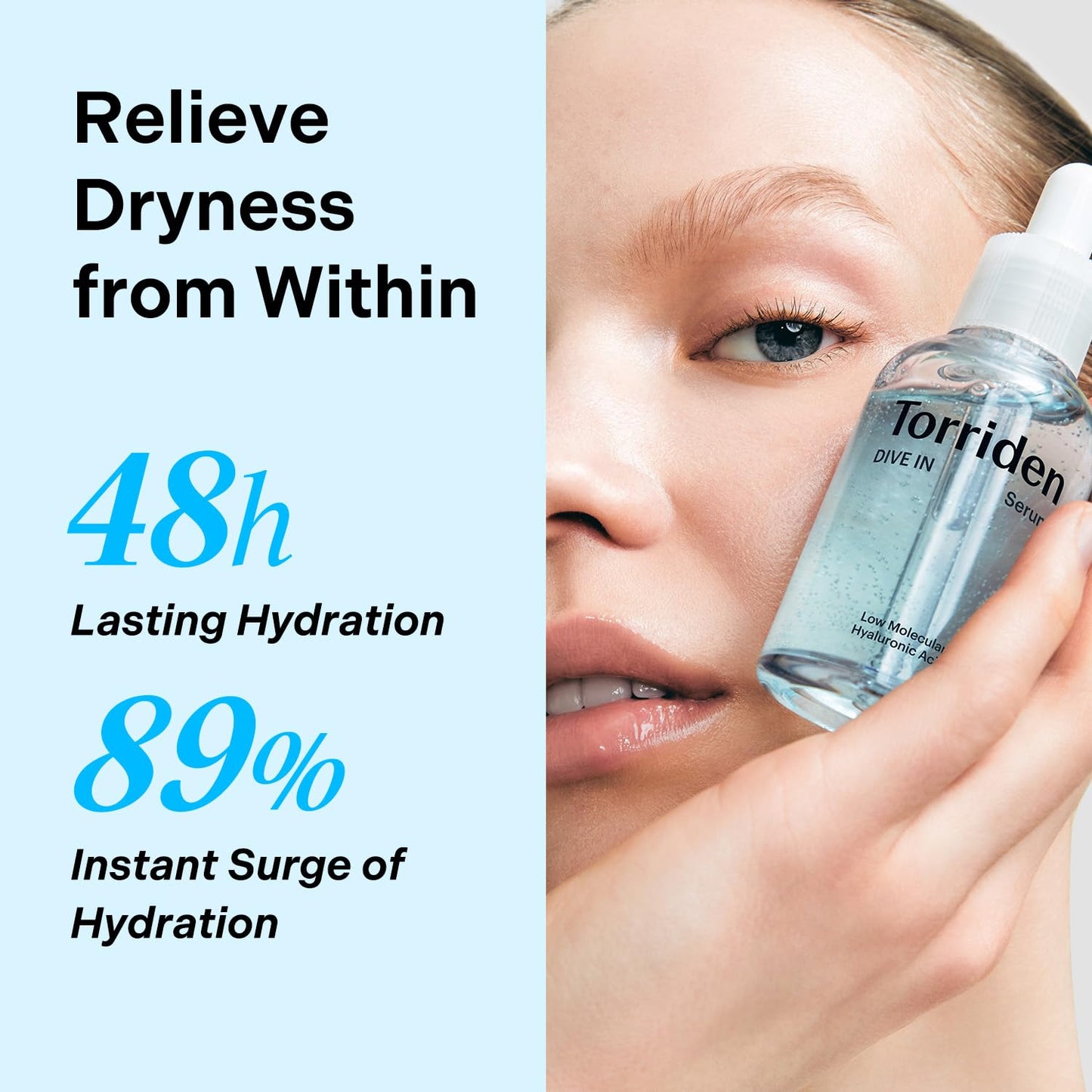 Torriden DIVE IN Hyaluronic Acid Serum 50ml (1.69 fl.oz.) | Deep Hydration to Get Glow Skin | Hyaluronic Acid, Panthenol, Allantoin | Korean Facial Serum