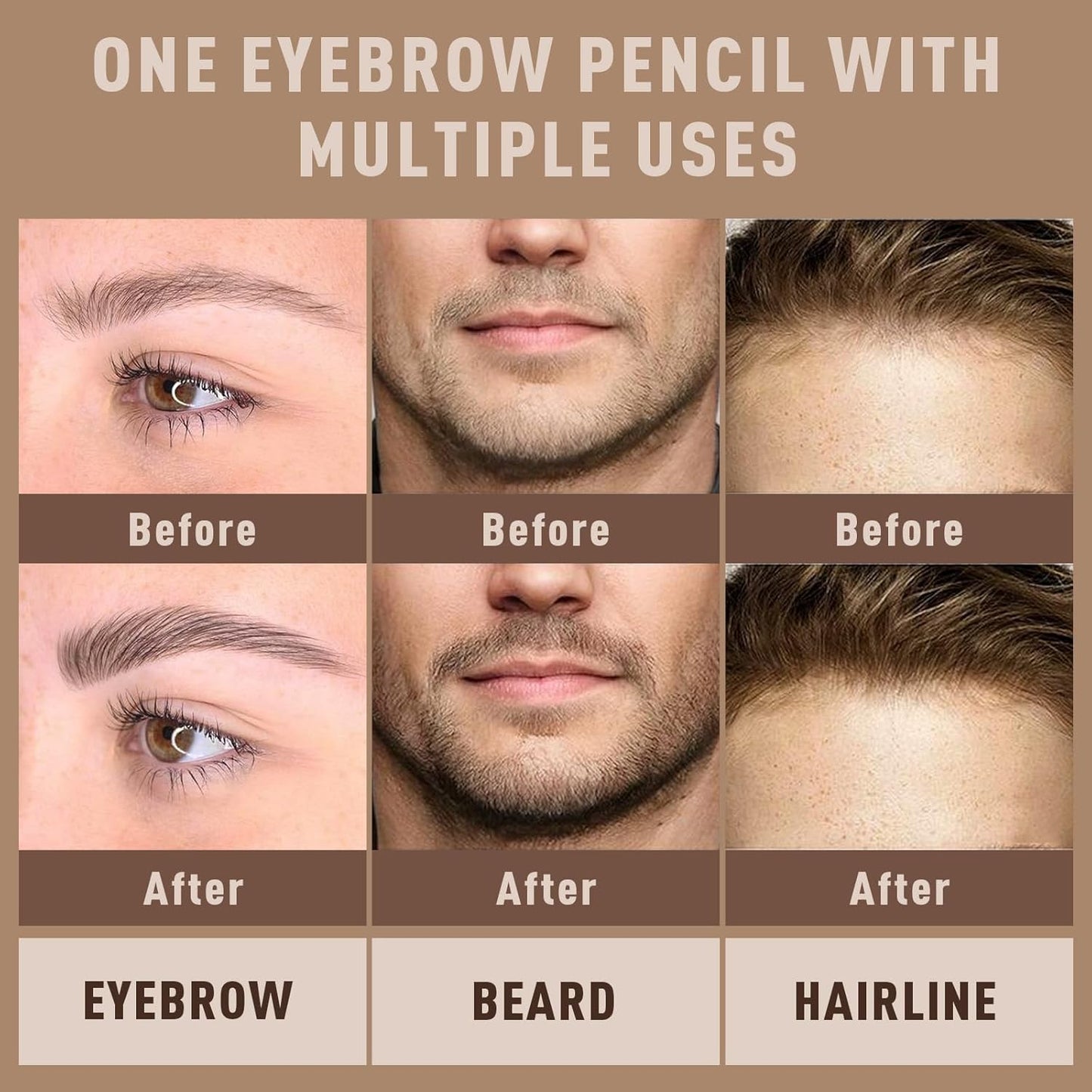 Microblading Brow-Fection Brow Eyebrow Pencil – Angled Brush Tip, Wild Natural Hair-Like Strokes, Patented Design, Long-Lasting & Smudge-Proof, for Beginners & Pros(02 Dark Brown）