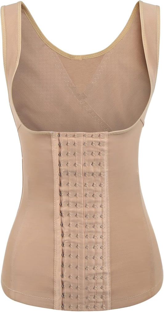 Evanhome Women's Waist Trainer Cincher Underbust Corset Vest Steel Boned Hourglass Body Shaper With Hooks S-4XL